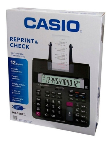 Calculadora Casio Hr-150rc 12 Dígitos Impresora