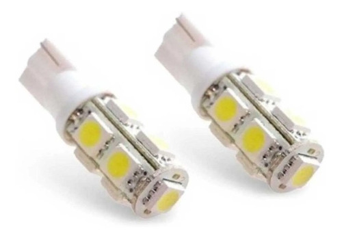 Pack De 2 Lámparas T10 Con 9 Led Smd 5050 Blanco P/ Posición