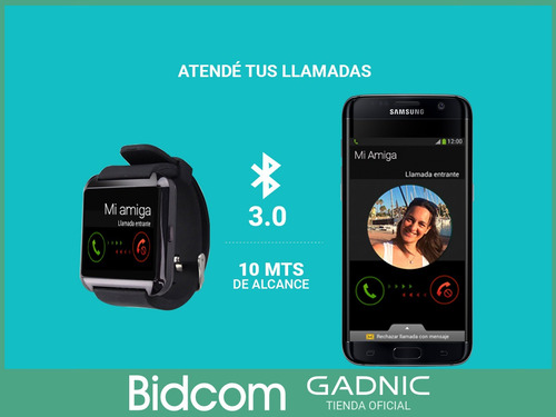 Imagen 5 de 9 de Smart Watch Inteligente Cuotas Android Bluetooth U8 Celular
