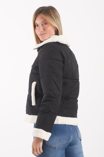 Campera Puffer Con Corderito Wolves Cl 78302