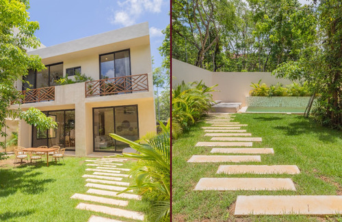 Villa De 4 Recamaras, Alberca Privada, Acabados De Lujo, Cuarto En Planta Baja, Pre-construccion En Venta Aldea Zama, Tulum.