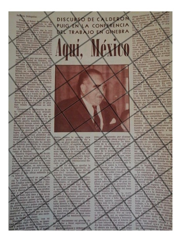 Afiche Retro Discurso De Emilio Calderon Puig, Suiza 1964