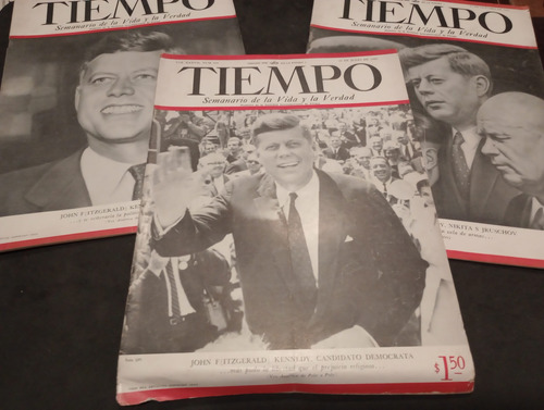 Revista Tiempo Semanario  Años 60s Kennedy Lote De Seis