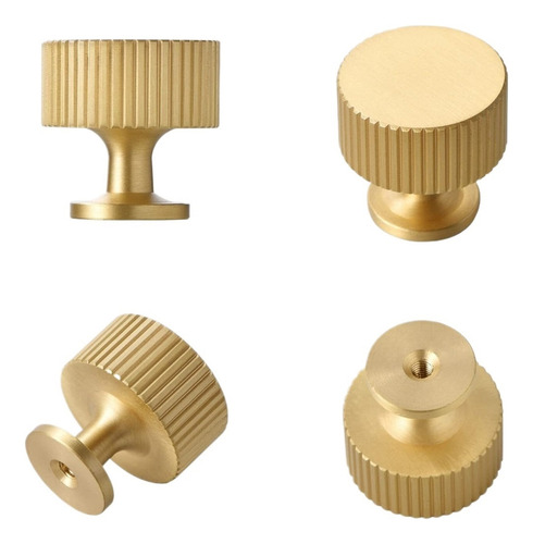 Paquete De 4 Perilla Dorado Cepillado, Pomos De Latón