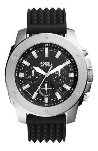Reloj Fossil Mega Machine Fs5715 Robusto Casual Pulso Goma
