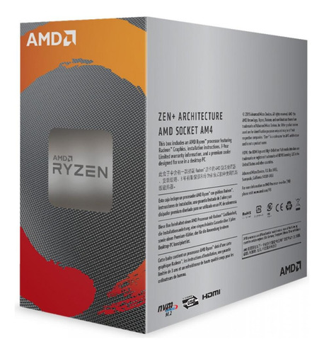 Processador Amd Ryzen 3 3200g, 3.6ghz 4-cores 4-threads, Am4