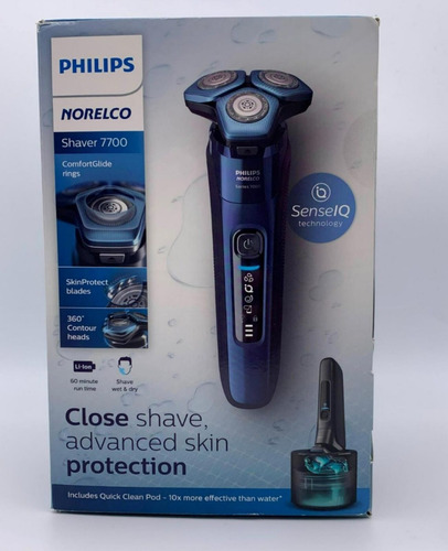 Philips Norelco Shaver 7700 Wet & Dry Shaver Barbeador Impo Cor Preto