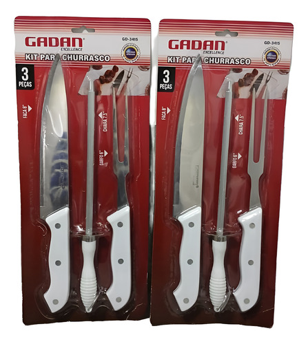 Kit Churrasco Gadan 3 Peças Linha Churrasco