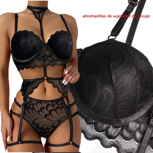 Lenceria Para Mujer Conjuntos Con Encaje Con Cuello Halter Talla M