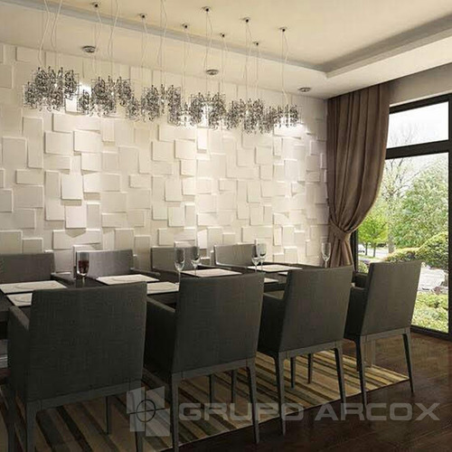 Imagen 4 de 4 de Panel 3d Rubyk Muro Decorativo Yeso Interiores