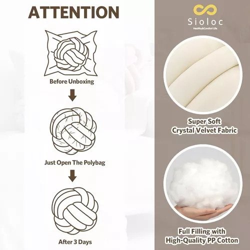 ( Ct Almohada Felpa Con Forma Bola Nudo Suave, Cojín