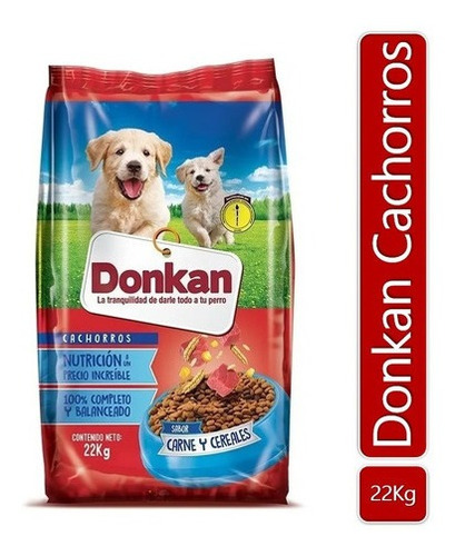 Imagen 1 de 2 de Alimento Para Perros Donkan Carne Y Cereales 22kg