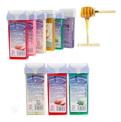 Imagen 1 de 3 de Cera Roll On Cera Depilar Ceras Depilatoria Roll Pack 3