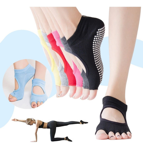 Calcetines Antideslizantes Yoga Pilates Dedos Expuestos Full