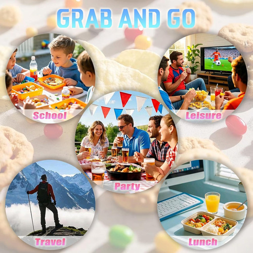 A 50 Contenedores Reutilizables Para Snacks Con Tapa