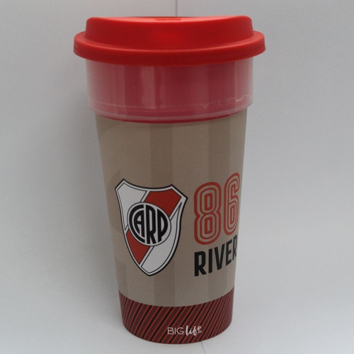 Vaso Con Tapa Cafe Y Doble Capa- River Plate