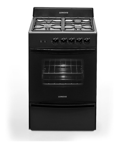Imagen 2 de 3 de Cocina A Gas Longvie 13331gf 56cm Grafito Cajón Parrilla