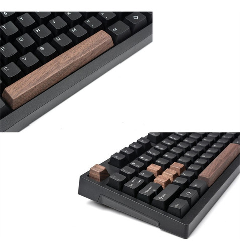 Teclado Mecânico De Madeira Preta De Qualidade R1