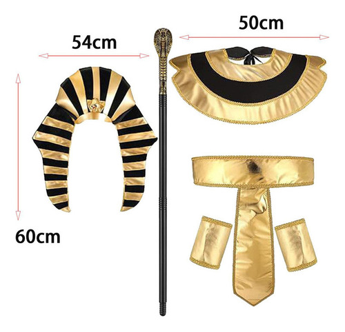 1 Accesorios De Disfraz Egipcio Con Sombrero Y Bastón .