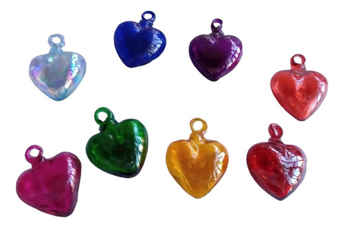 Corazones De Vidrio Soplado 5 Cm ( 10 Piezas )