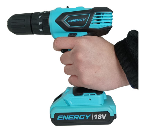 Imagen 5 de 7 de Taladro Atrnillador Percutor A Bateria Energy Id13/1/18c1