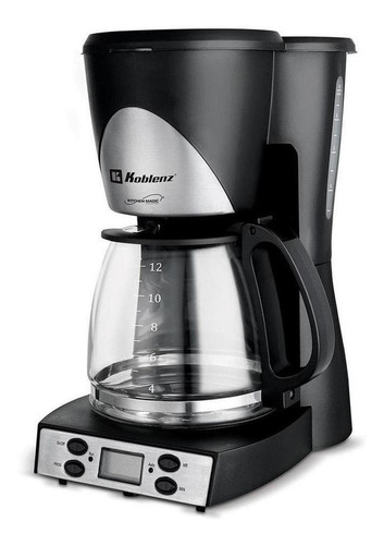 Cafetera Programable Koblenz® 12 Tazas, Filtro Lavable Negro Negro