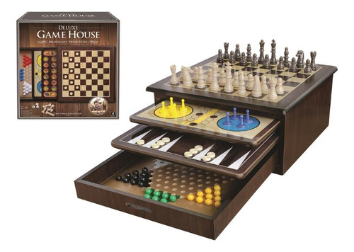 Juego De Mesa Ambassador Madera Deluxe 4 En 1