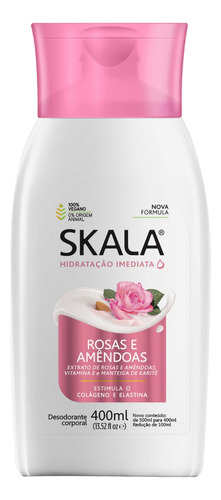 Kit 6 Loção Creme Hidratante Corporal Rosas E Amêndoas Skala