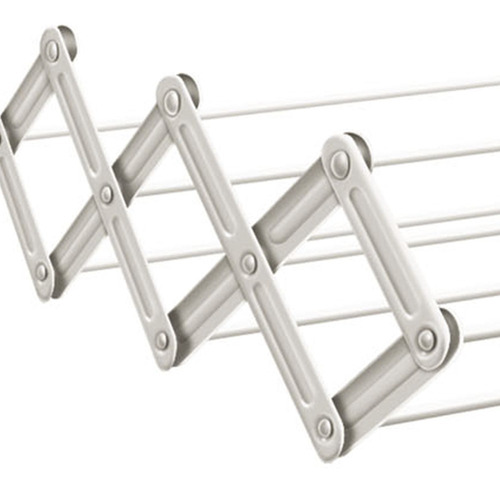 Imagem 7 de 7 de Varal De Parede Retrátil Para Apartamento - 80 Cm - Branco