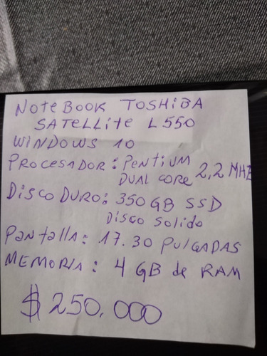 Notebook Toshiba 