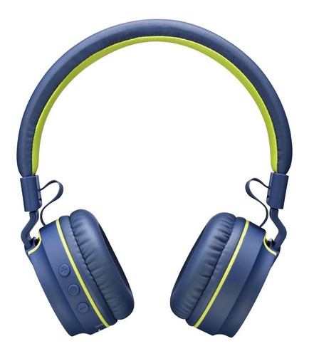 Fone De Ouvido Bluetooth Pulse Fun Azul E Amarelo Ph218