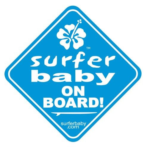 Surfista Del Bebé A Bordo La Ventana De Coche De Seguridad E