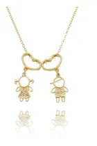 Comprar  Colar Pingentes Filhos Casal  Menino E Menina Banhado Ouro