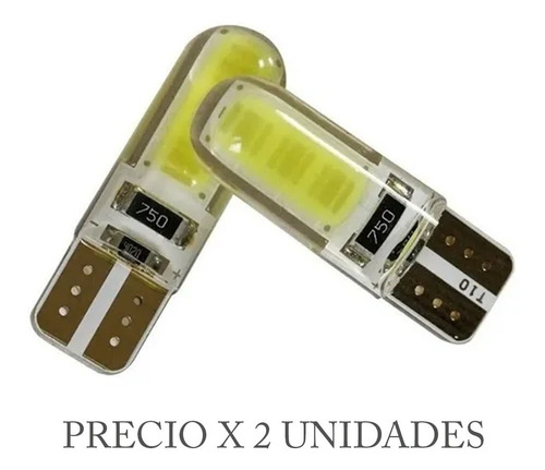 Imagen 2 de 5 de Juego Lampara Led T10 Posicion Siliconado Gel Piojito 2821