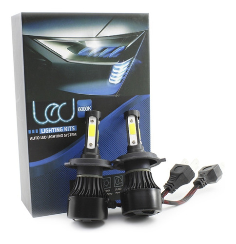 Kit Focos Hiper Led Headli 4 Caras 9500lm 6000k H4 Alta/baja