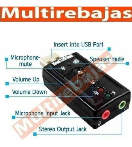 Tarjeta Adaptador Audio Sonido Usb Mic 7.1 Dj Mix Pc Laptop