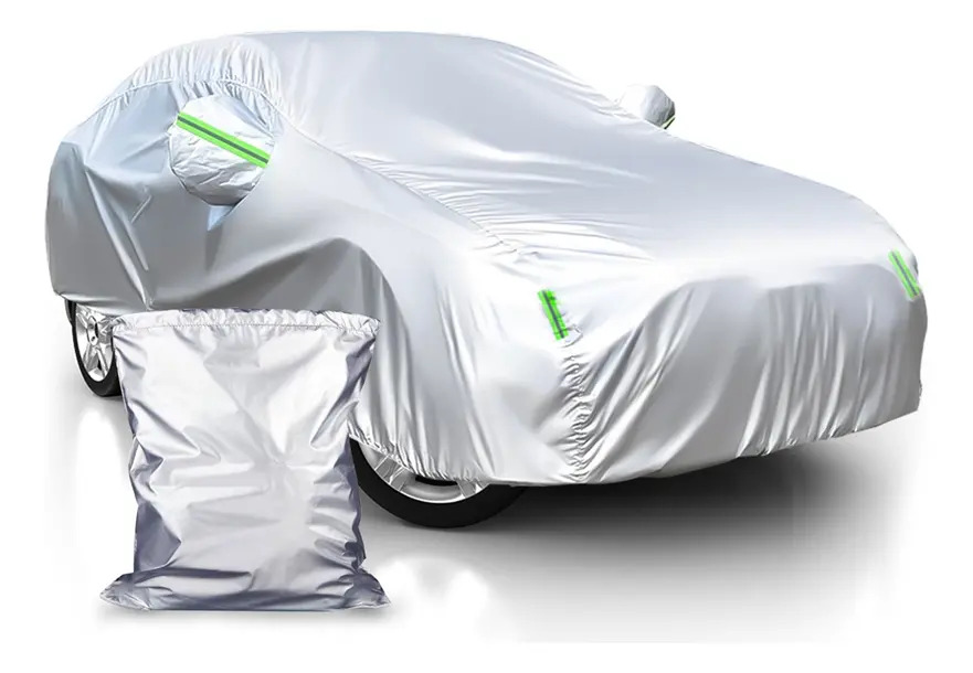 Cubierta Funda Protector Impermeable Para Coche Con Reflectantes Todostore De 4.7m Color Platateado