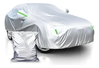Cubierta Funda Protector Impermeable Para Coche Con Reflectantes Todostore De 4.7m Color Platateado
