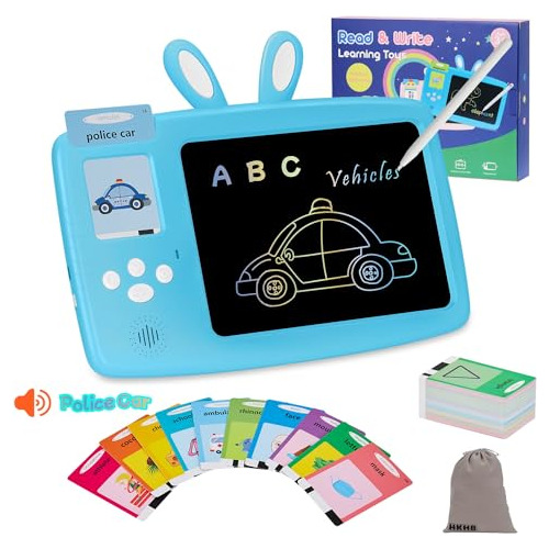 Hkhb Talking Flash Cards With Lcd Writing Drawing Tablet, 22