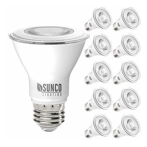 Sunco Iluminación 10 Bombilla Led Par20 Paquete, 7w = 50w, R