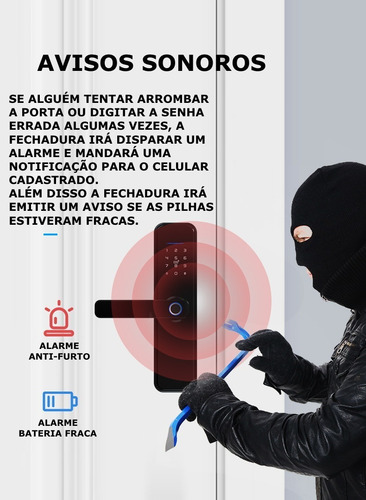 Imagem 4 de 7 de Fechadura Digital Eletronica Biometrica Primebras Wi-fi Rio