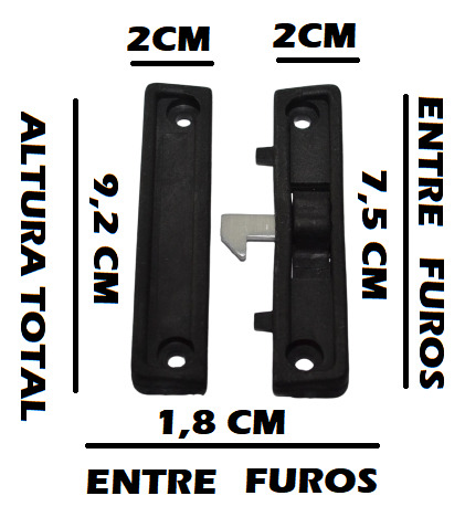 Fecho Central Nylon Janela Vitro Alum L14 16 Sobrep 02 Pares