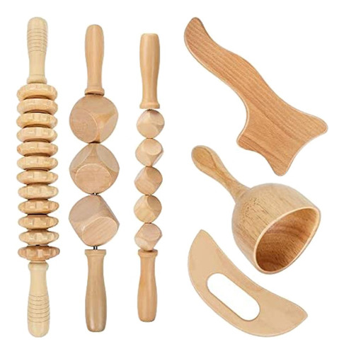 Kit Masajeador De Madera For Anticelulíticos Y Esculpir El