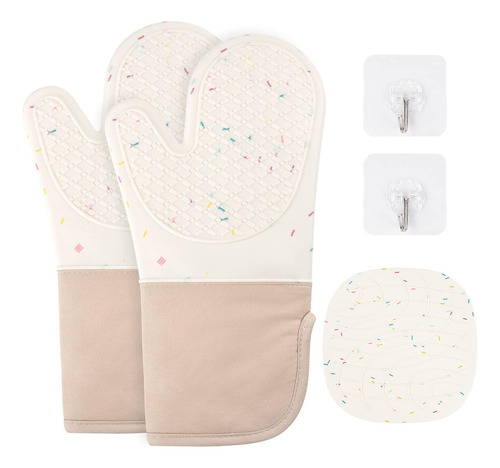 Manopla De Horno Auauy, Manoplas Impermeables De Silicona Pa