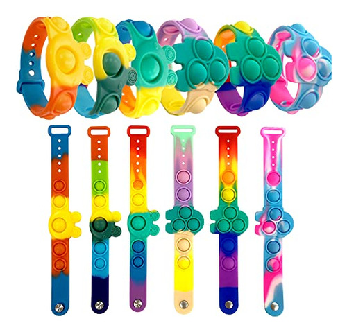 Lirainhan 6 Pack Pop Fidget Brazaletes De Juguete, 8d7kl