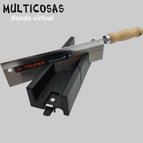 Caja Ingletadora De Plástico + Serrucho Ebanista Truper