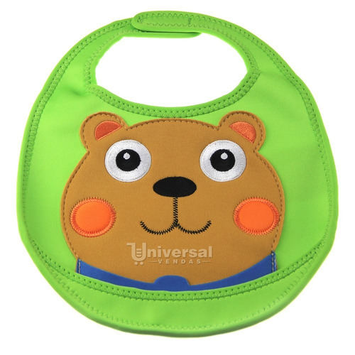 Babador Impermeável 100% Neoprene Urso Verde Stephen Joseph