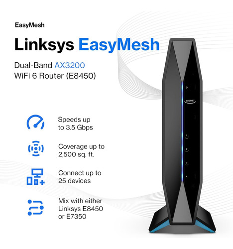 Router Linksys E8450 Ax3200 Wifi 6: Doble Banda Inalámbri...