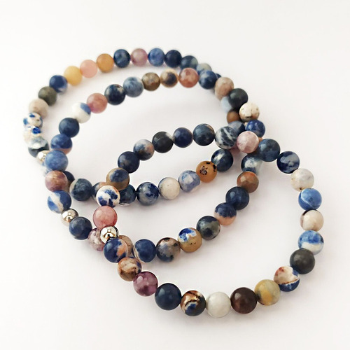 Pulsera Sodalita Elástica Por Tallas