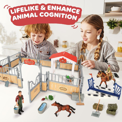 Set De Juego Horse Stable Kidbest Con Juguetes Para Caballos